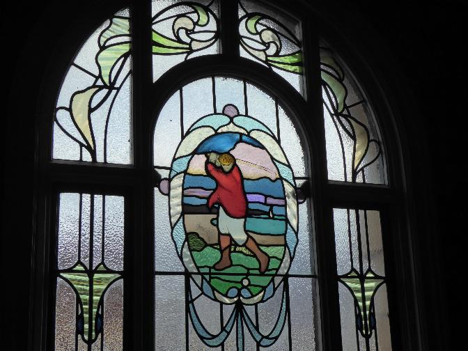 Stained glass golfer